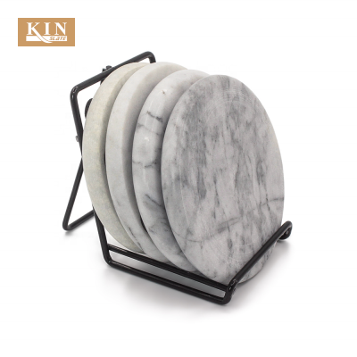 Round shaped marble coaster 4 pieces