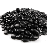 Supply wholesale Black Polished pebble stone landscaping Decorative