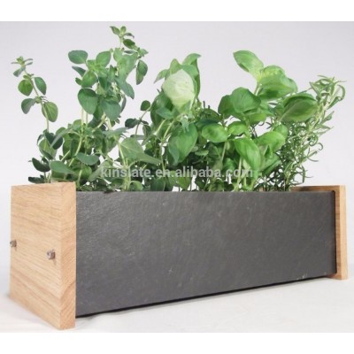 Long size Oak slate window box vase plant living storage for Kitchen and Garden