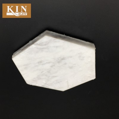 Crystal white hexagon marble coaster beautiful