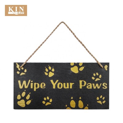 Yellow engraving rectangle slate chalk board