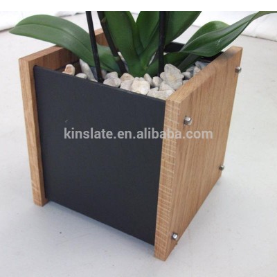 New design Oak Slate Plant Pot with Liner for pot flower in the office and home