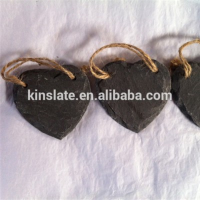 handmade natural slate heart mini chalkboard tags for weddings