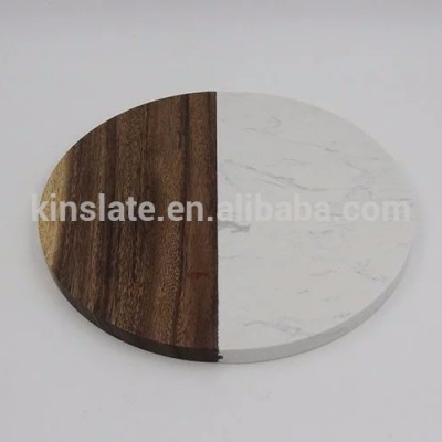 Special design natural circle marble platter