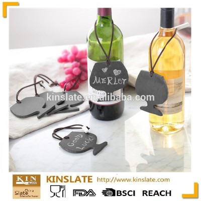 Black color slate wine bottle tag