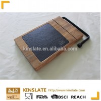 Popular and cheapest wood slate cheese cutting board with slicer