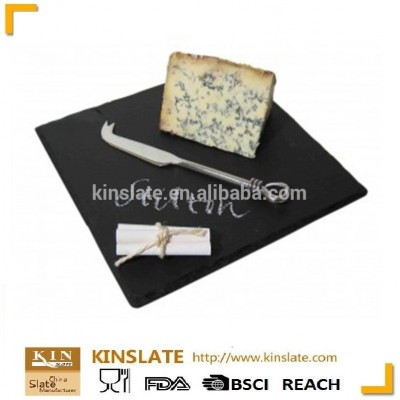 2020 clean finished 100% Natural black slate square plate slate Cheese board